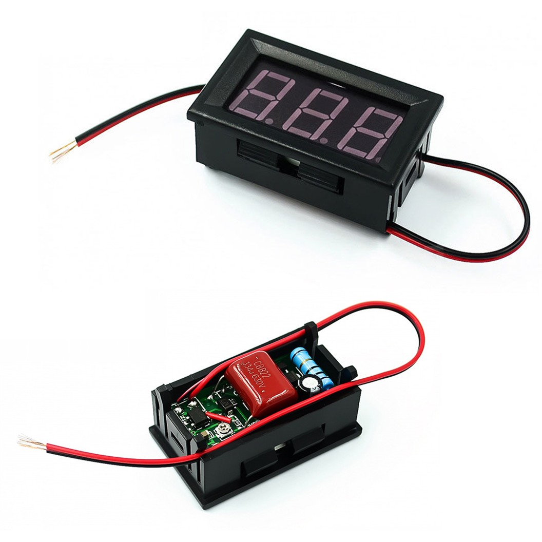 AC561 โวลต์มิเตอร์ กระแสสลับ AC 70-500V แบบ 2สาย ขนาด 0.56นิ้ว 220V AC Digital Display Voltmeter 70-500VAC 0.56" ตัววัดแรงดันไฟฟ้า หน้าจอวัดไฟ Red/Green/Blue สีแดง/สีเขียว/สีน้ำเงิน