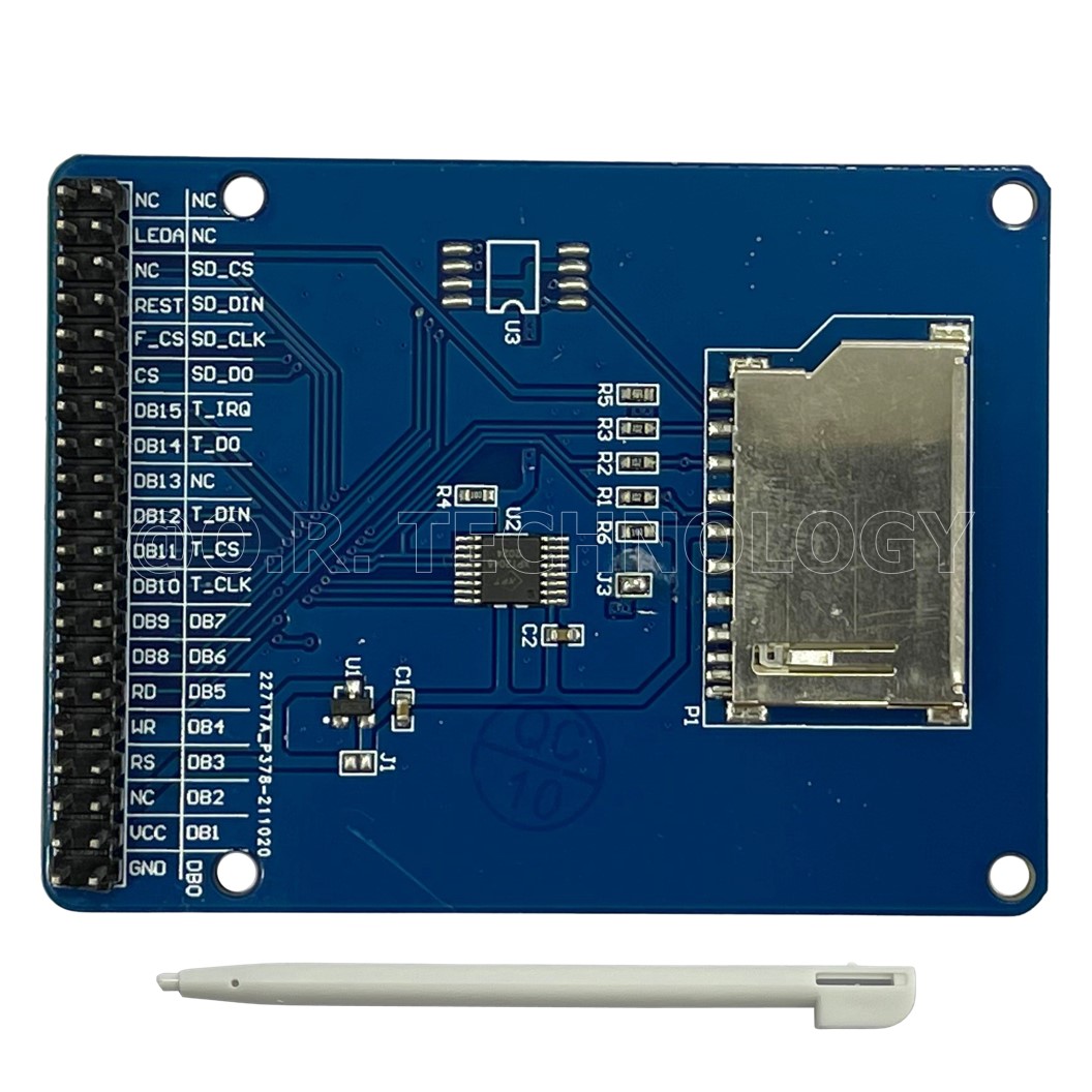 (1ชิ้น) AA137 โมดูลจอแสดงผล แบบสัมผัส พร้อมปากกา 2.4 Inch 40PIN TFT Touch Screen Module for UNO R3 Blue