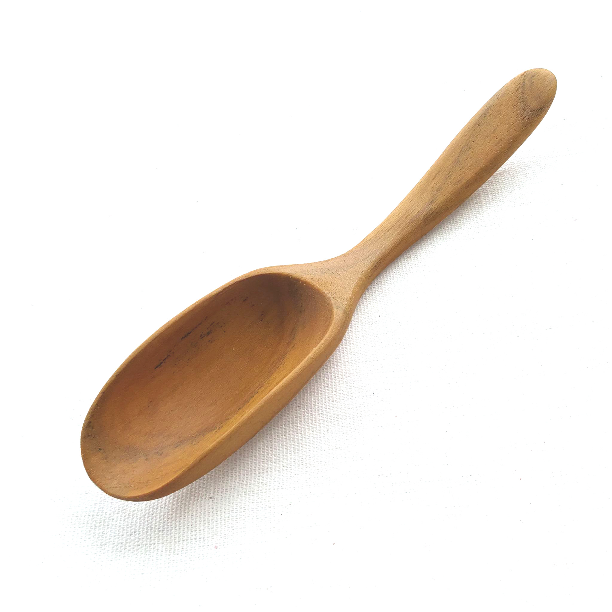 KOUPREYกูปรี ช้อนตักผงชา เมล็ดกาแฟ ตวง ใบชา ไม้สัก ฺ Vintage Brown Teak Wood Tea Spoon Coffee Bean