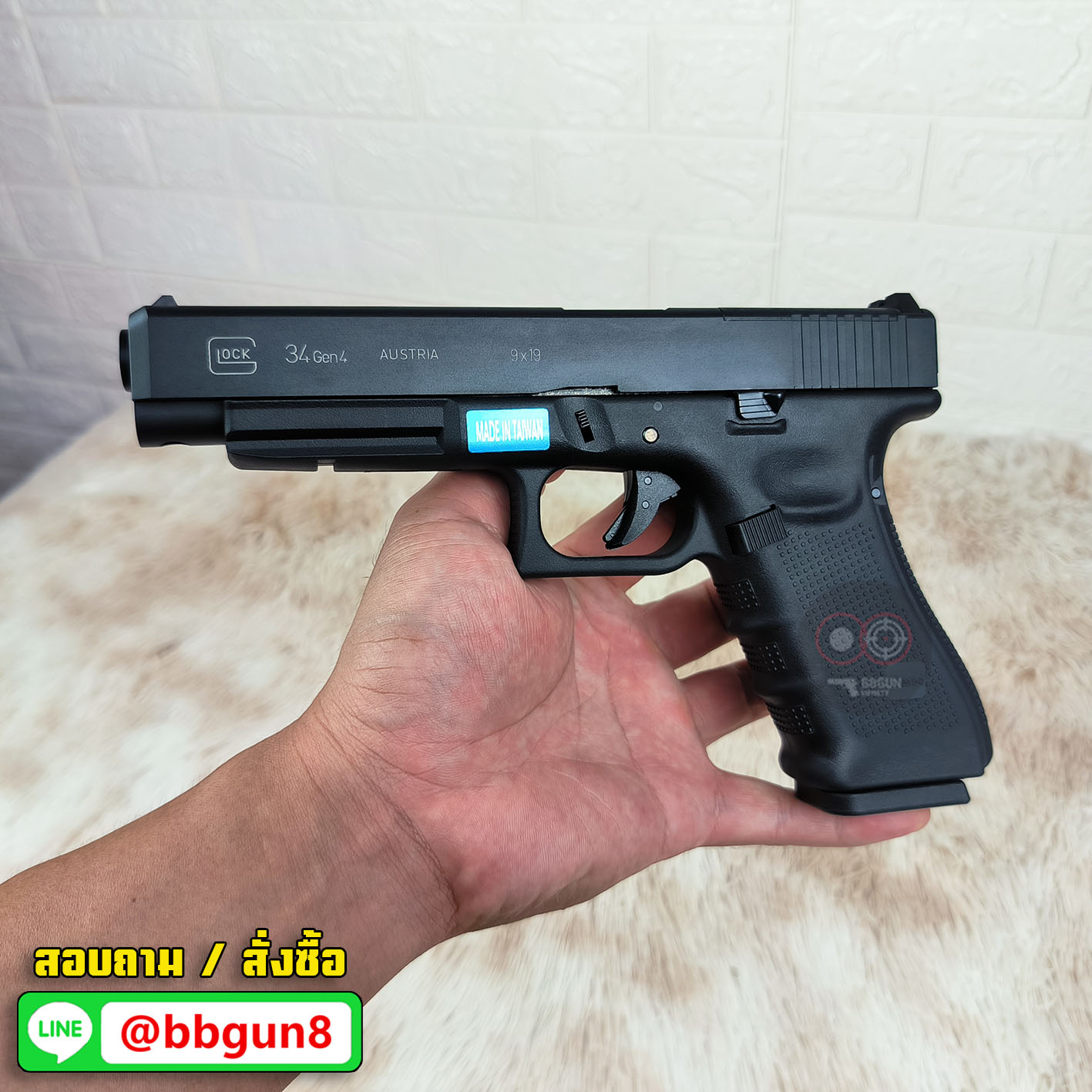 WE G34 Glock 34 Gen 4 MOS ดำ (แถมแผ่นเพลท RED DOT ศูนย์ปืนยกสูง เสริมด้าม)