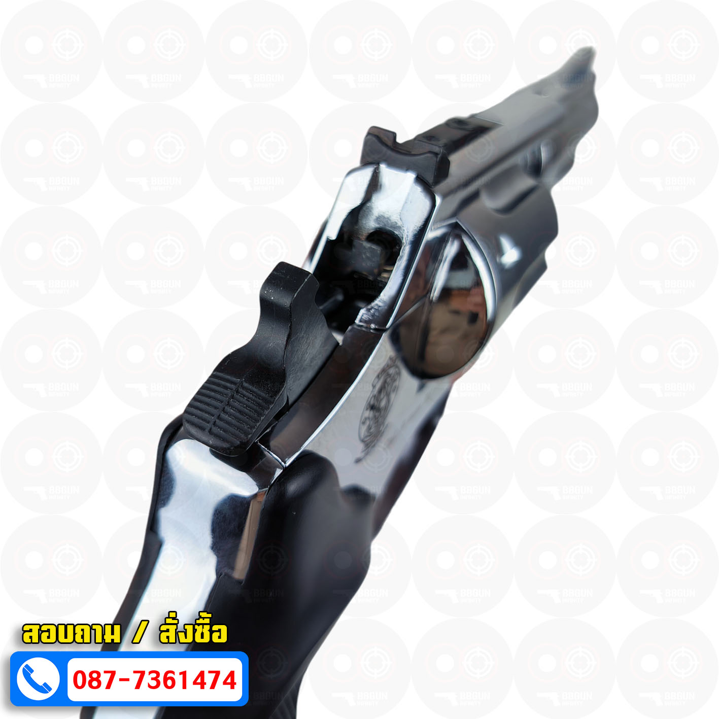 EKOL VIPER 2.5 SHIMY CHROME แบลงค์กัน ลูกโม่ 2.5 นิ้ว สีเงินเงา Smith & Wesson Revolver BLANK GUN