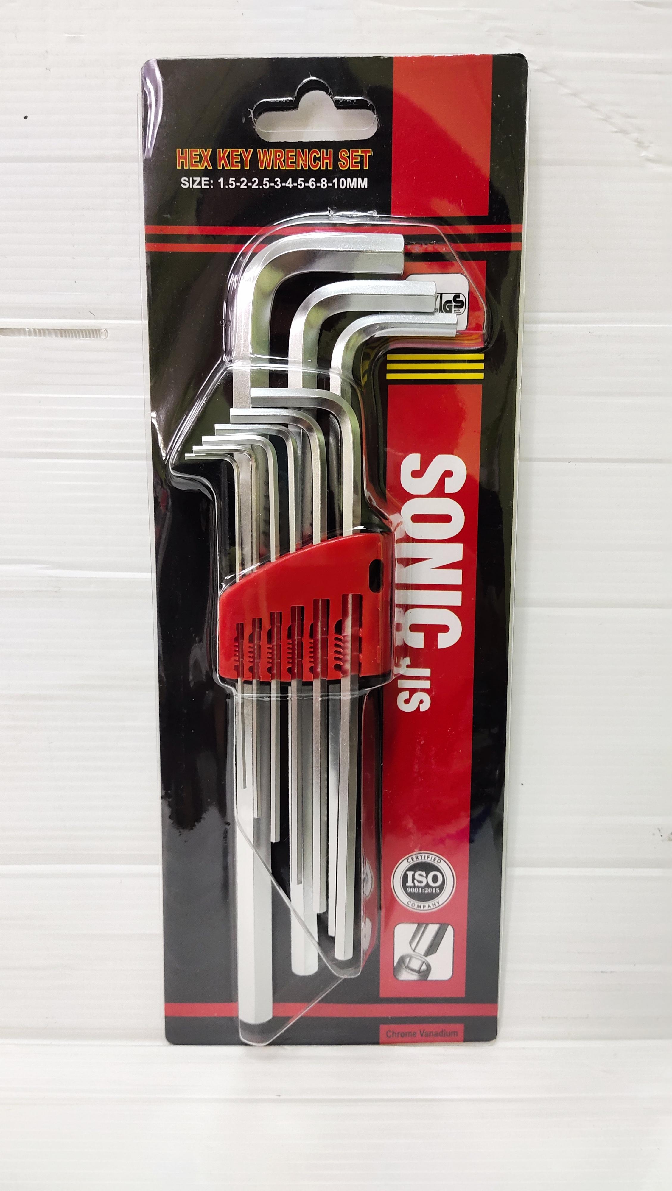 กุญแจหกเหลี่ยม 9 ตัวชุด SONIC (ราคารวมแวท) ประแจ ชุดประแจแอล หกเหลี่ยม กุญแจหกเหลี่ยม หัวบอล หัวดาว หัวท๊อกซ์