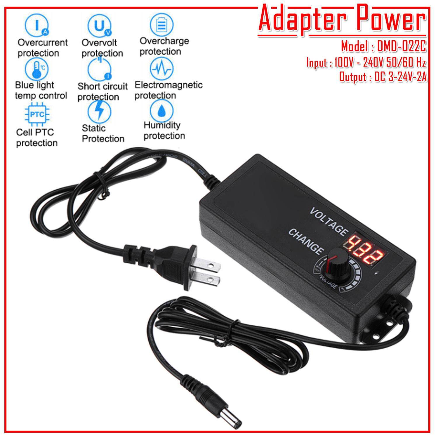 MJ-Tech Adapter 3V-24V 2A ปรับค่าได้ มีจอ LED แสดง แรงดันไฟ （Volt ）(ส่งฟรีทั่วไทย)
