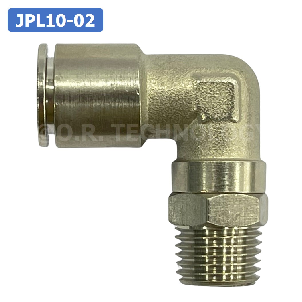 (1ชิ้น) JPL10-02 ข้อต่อลม เกลียวนอก งอ90° สแตนเลส STAINLESS Male Thread Elbow Pipe Quick Fittings Connector ข้อต่อลมสแตนเลส ข้องอ