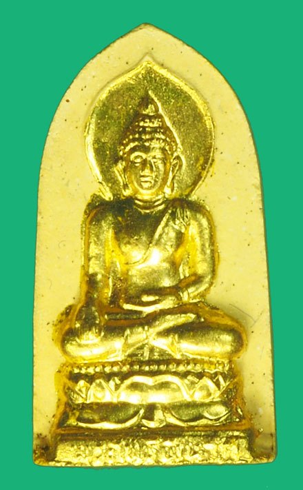 *37974 พระผงลงทอง ไพรีพินาศ ปี 2542 วัดบวรนิเวศ กรุงเทพ มีเส้นเกษาด้านหลัง 9