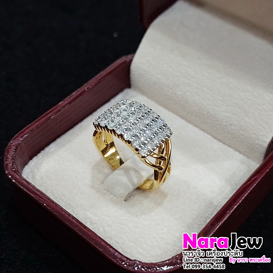 แหวนเพชรแถว 5 แถว หน้ากว้างใส่เต็มนิ้วสุดๆ ใส่สวยทรงซ้อ