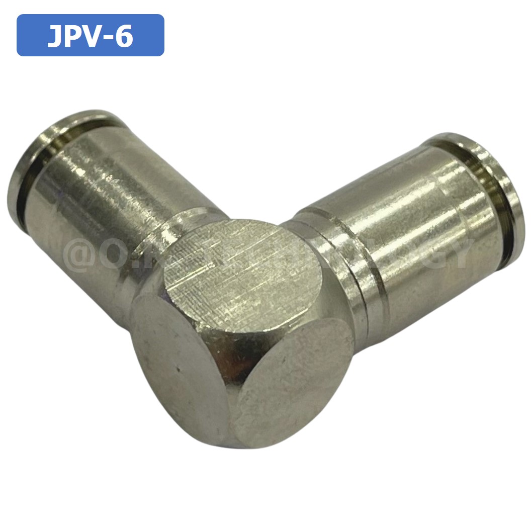 (1ชิ้น) JPV-6 ข้อต่อลม สแตนเลส 2ทาง งอ90 ตัวL STAINLESS 2 Way Elbow Air Connector JPV Pneumatic 2 Ways Fitting ข้อต่อลมสแตนเลส สำหรับ สายลม 6x4mm