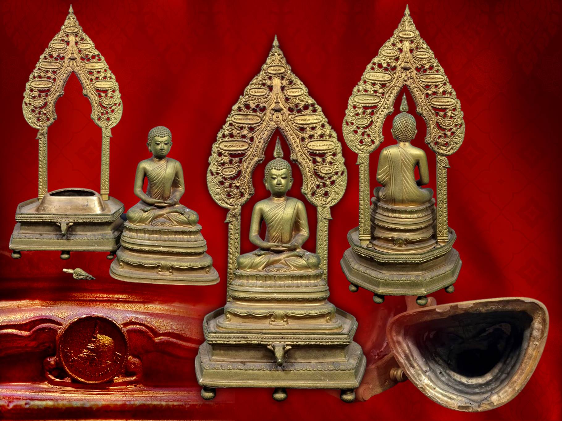 พระบูชานิรันตราย ขนาดหน้าตัก 4.5 นิ้ว พร้อมซุ้มเรือนแก้ว พระเกศถอดได้ วัดนิเวศธรรมประวัติ จังหวัดพระนครศรีอยุธยา