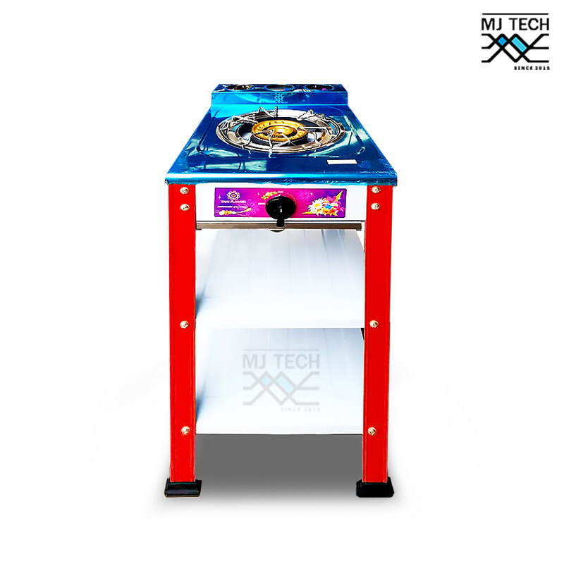 THAI FLOWER เตาแก๊ส โครงเดี่ยว 2 ชั้น โครงสี หน้าสแตนเลส หัวเตาเหล็กหล่อ รุ่น TF-528