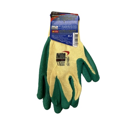 ถุงมือคอตตอน เคลือบยางธรรมชาติสีเขียว 9 นิ้ว (ราคารวมแวท) ถุงมือไนล่อน ถุงมือเคลือบ ถุงมือช่าง ถุงมือกันลื่น ถุงมือทำสวน