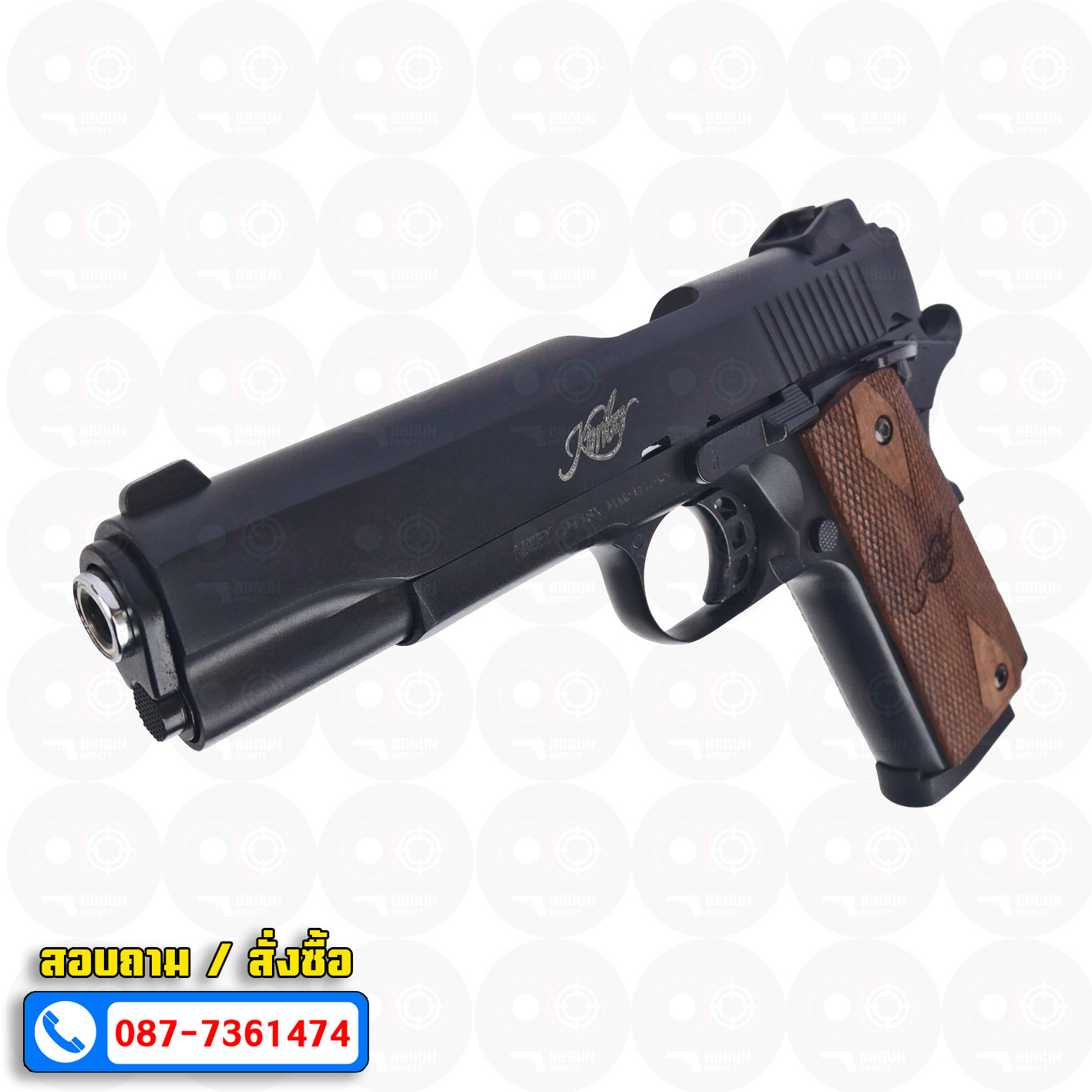 แบลงค์กัน KUZEY M1911 ลำกล้อง 5 นิ้ว KIMBER Blank Gun สีดำ ด้ามไม้