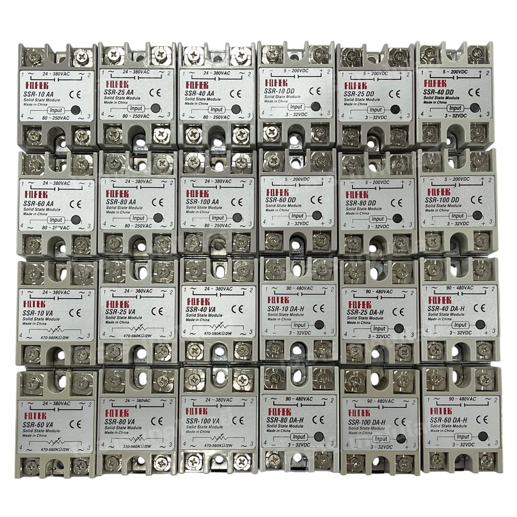SSR-10VA/25VA/40VA/60VA/80VA/100VA โซลิดสเตทรีเลย์ Solid State Relay INPUT Resistor 80-250VAC, LOAD 24-380VAC 10-100A โมดูลตัดต่อวงจร