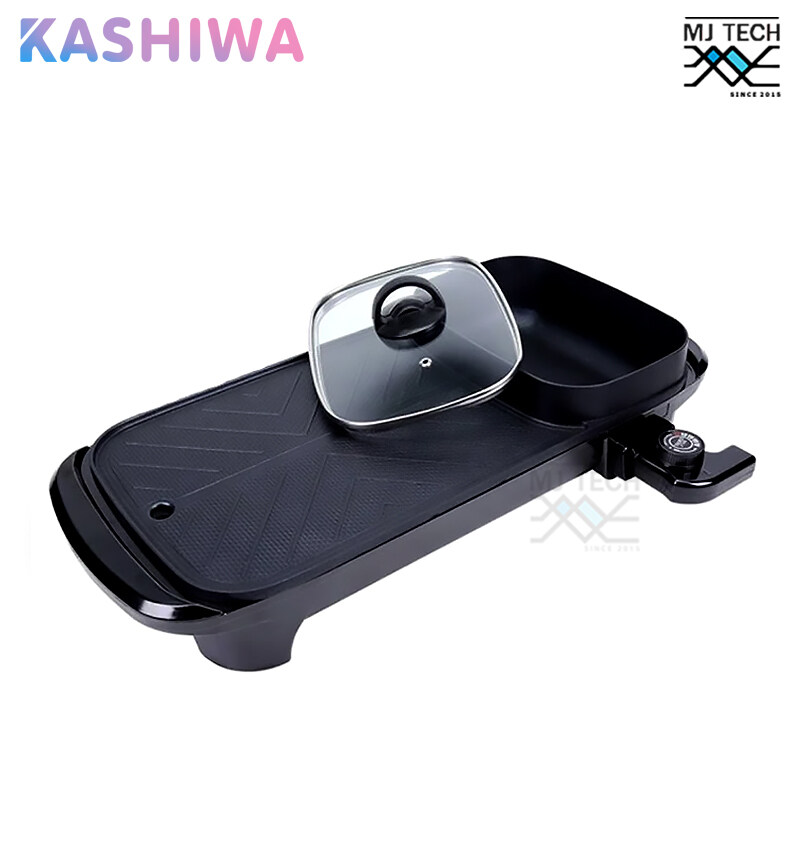 KASHIWA เตาย่างบาบีคิวไฟฟ้า พร้อมหม้อต้ม เตาปิ้งย่างไฟฟ้า ขนาด 1200 วัตต์ รุ่น KW-308