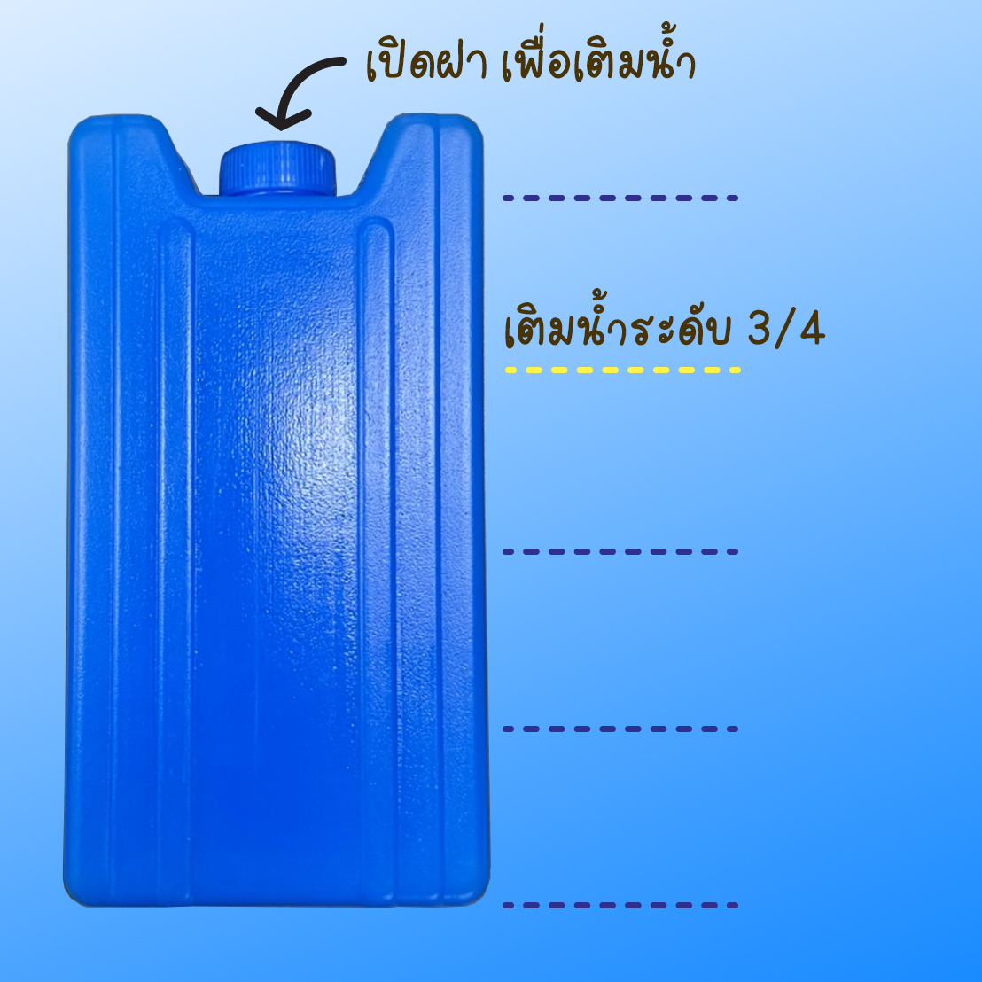 ICE PACK COOLING PAD เจลเก็บความเย็น ก้อนน้ำแข็งเทียมสำหรับพัดลมไอเย็น ( สีน้ำเงิน ) ความจุ 400 ml.