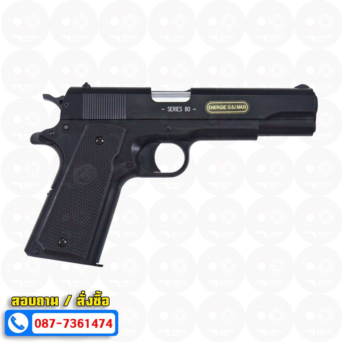 ปืนอัดลมสปริงชักยิงไต้หวัน Cybergun Colt M1911 A1 Spring Action