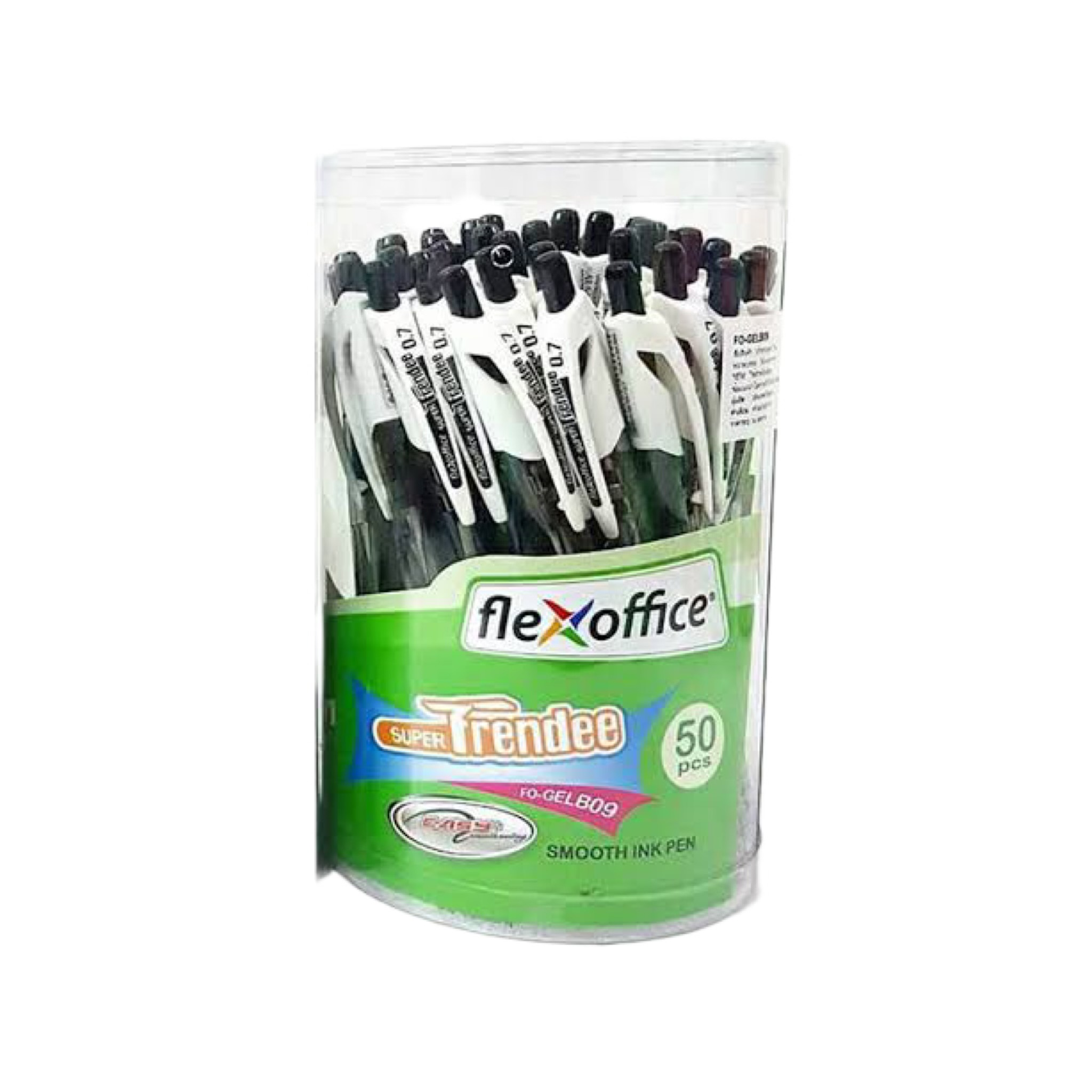 ปากกาดำ Flexoffice 0.7mm. flex super trendee บรรจุ 50 ด้าม