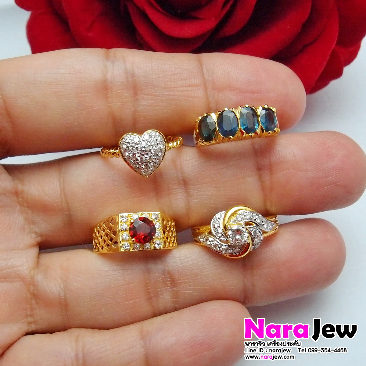 แหวนเพชร เม็ดชู 20 ตัง ล้อมเพชรแท้ 24 ตัง รวมทั้งวง 44 ตัง