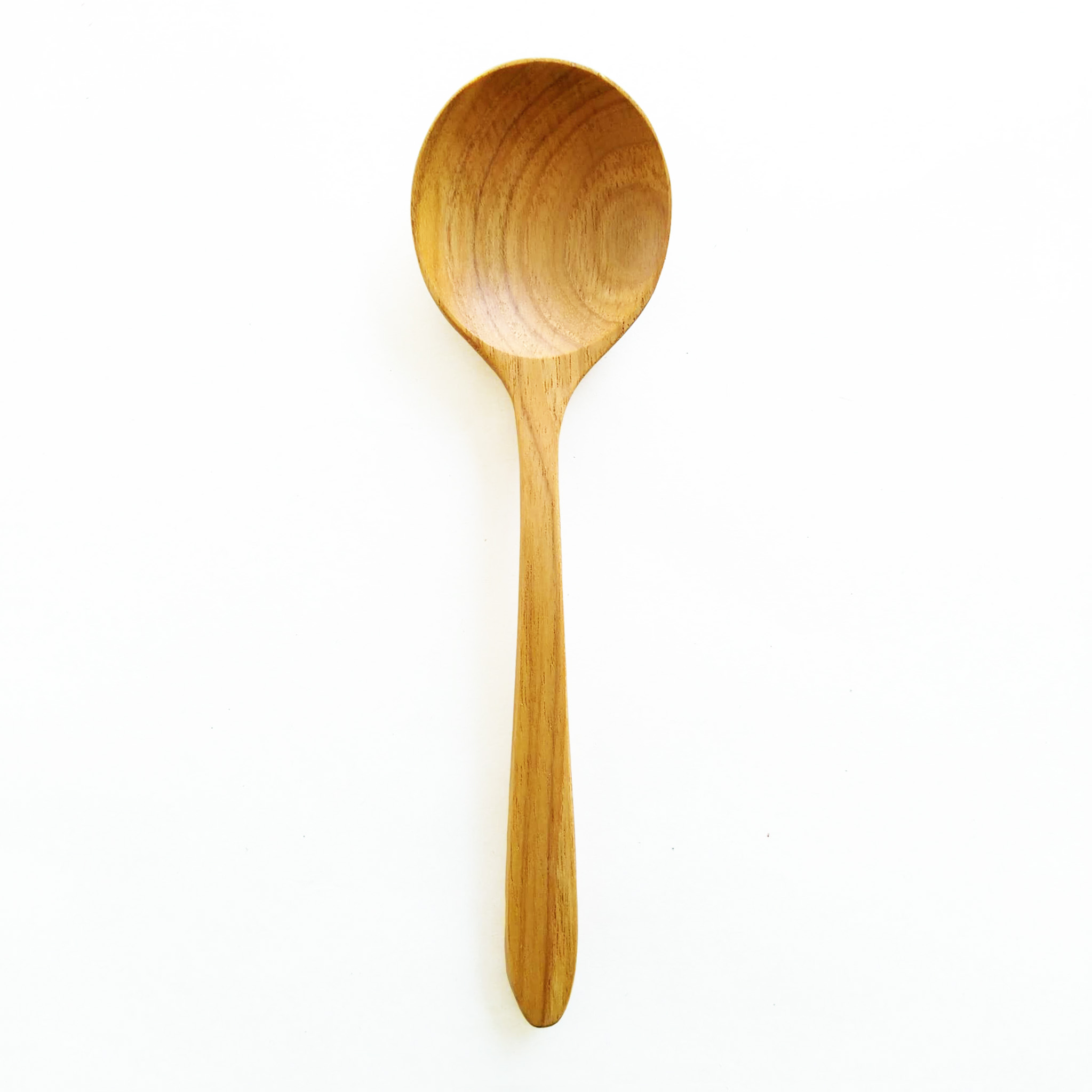 ช้อนซุปกลมไม้สัก ช้อนกลม ช้อนซุป ข้าวโพด ง่ายๆ เกาหลี ญี่ปุ่น Teak Wooden Round Corn Cream Soup Spoon Cereal Desert Best
