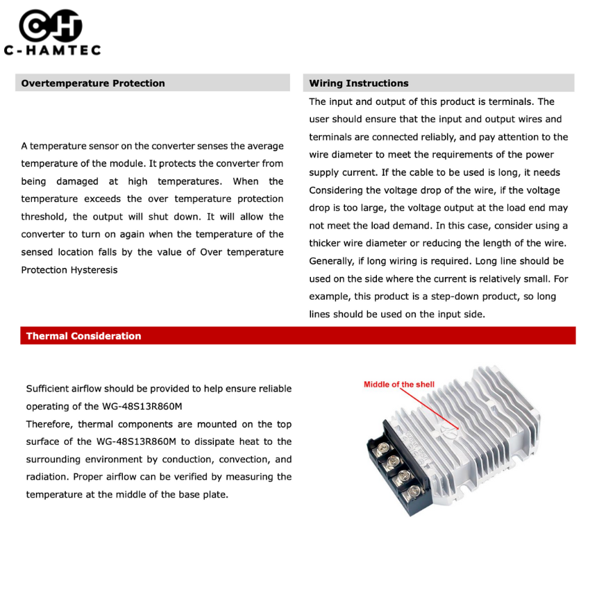 ตัวแปลงไฟ 36V/48V to 13.8V 60A (828W) DC Converter กันน้ำ IP67