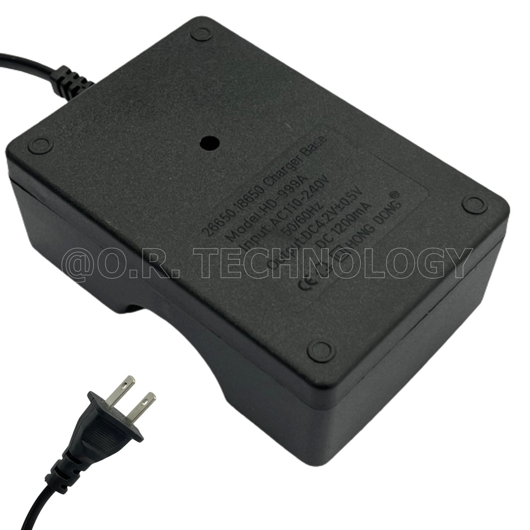 (1ชิ้น) ZA059 ที่ชาร์จถ่าน 18650 ที่ชาร์จแบต 2 ก้อน ที่ชาร์จแบตเตอรี่ ลิเธียม Lithium Dual Charger Battery 1200mA