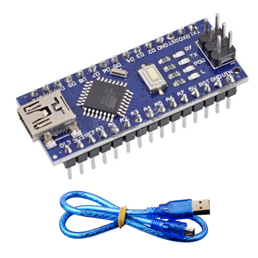 (1ชิ้น) AA008 บอร์ดอาร์ดูโน่ Nano V3.0 CH340 Chip Board Atmega328 พร้อมสาย USB (Arduino Nano V3.0 CH340 Chip Board Atmega328 with cable)
