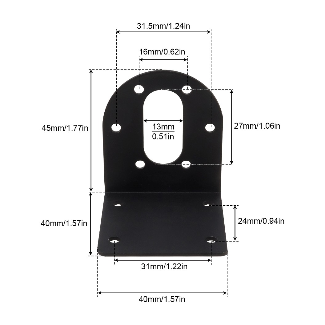 JA055 ฉากยึดมอเตอร์ JGB37 L Shape Support 37JGB Motor Bracket ตัวยึดมอเตอร์ ฉากตั้งมอเตอร์ DC Gear Motors Mounting Holder เหล็กยึด