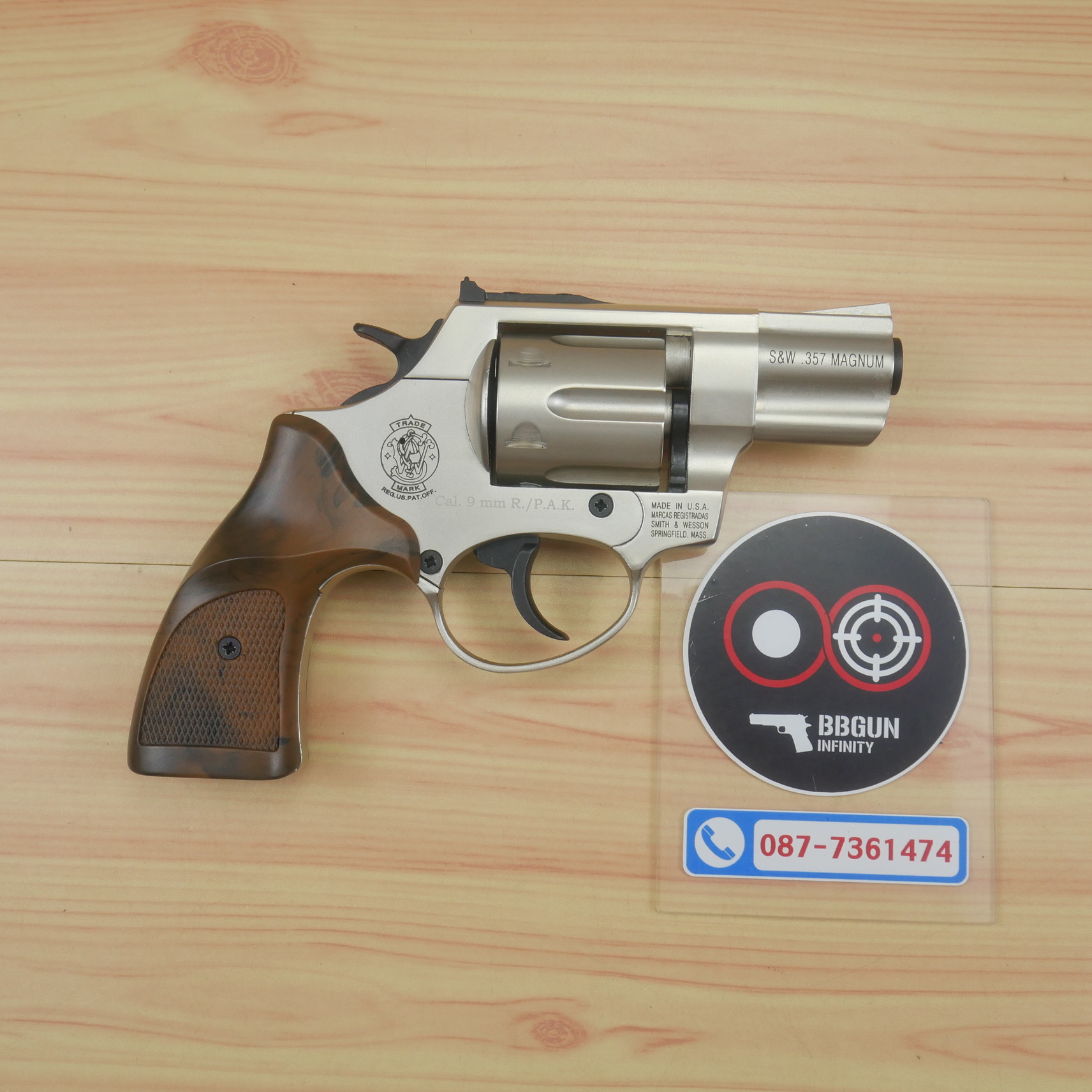 Ekol Lite แบลงค์กัน ลูกโม่ 2 นิ้ว สีซาติน (Satin) Smith & Wesson blank gun Revolver 2 inch