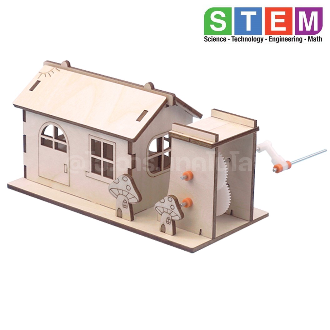 T-M30 ชุดประกอบไม้ โรงผลิตไฟฟ้า มือหมุน Hand Power Generation Cabin Wooden Kit STEM Education ของเล่นเสริมทักษะ เสริมพัฒนาการ