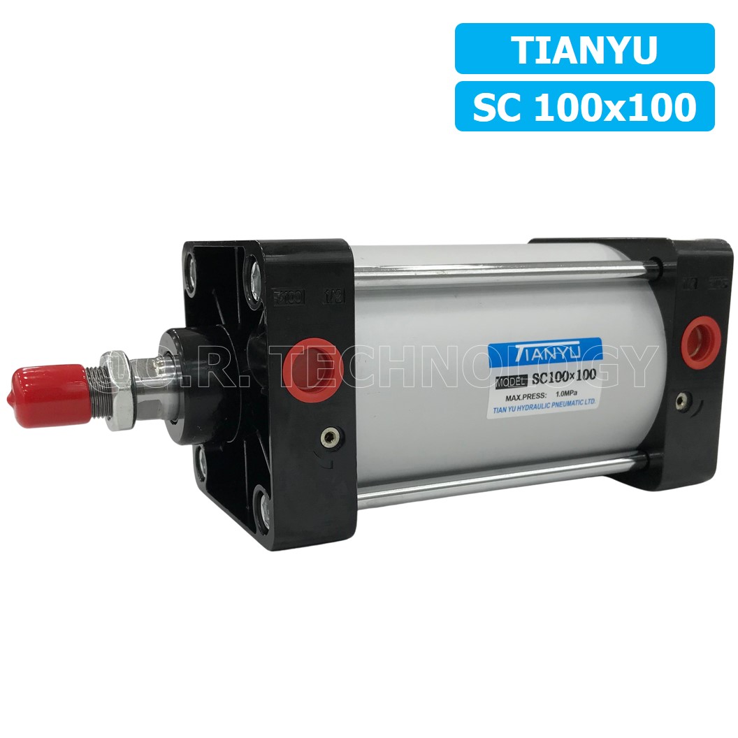 (1ชิ้น) SC 100x100 กระบอกลม รุ่นมาตรฐาน กระบอกลม 4 เสา Standard Cylinder Air Pneumatic แบบสี่เสา
