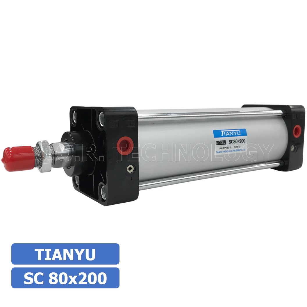 (1ชิ้น) SC 80x200 กระบอกลม รุ่นมาตรฐาน กระบอกลม 4 เสา Standard Cylinder Air Pneumatic แบบสี่เสา