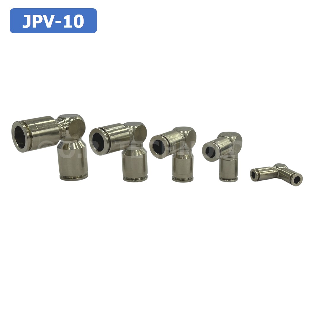 (1ชิ้น) JPV-10 ข้อต่อลม สแตนเลส 2ทาง งอ90 ตัวL STAINLESS 2 Way Elbow Air Connector JPV Pneumatic 2 Ways Fitting ข้อต่อลมสแตนเลส สำหรับ สายลม 10x6.5mm