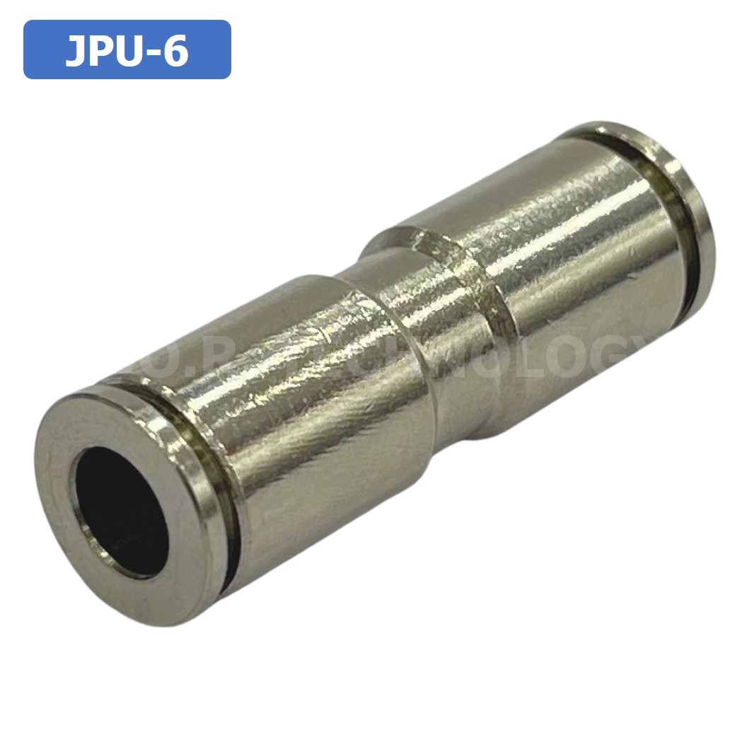 (1ชิ้น) JPU-6 ข้อต่อลม สแตนเลส 2ทาง ตรง STAINLESS 2 Way Air Connector JPU Pneumatic Union 2 Ways Fitting ข้อต่อลมสแตนเลส สำหรับ สายลม 6x4mm