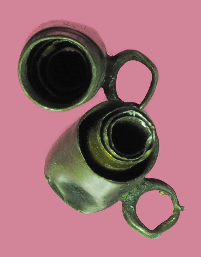 *38920 ปลอกตะกรุดเงินโบราณ เก่าไม่ทราบที่และปีสร้าง 12