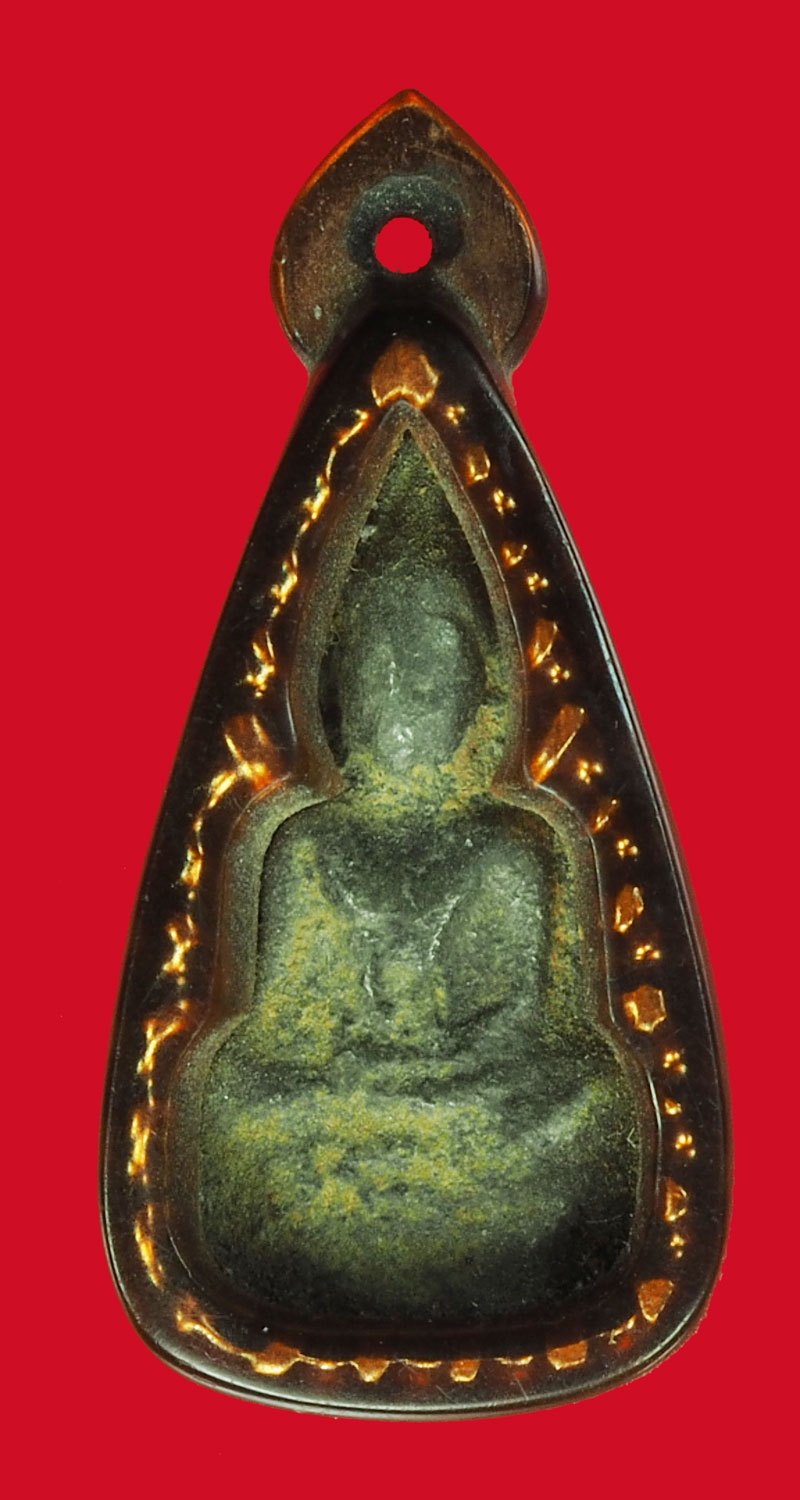 ขายแล้ว*40182 พระพิมพ์ท่ามะปรางค์ ไม่ทราบกรุ เนื้อชินเงิน เลี่ยมพลาสติกเก่าวินเทจ 13