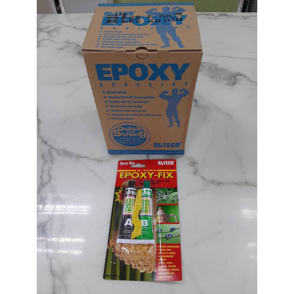 กาวติดเหล็กหลอดคู่ ALTECO F-05 ขนาด 40 g.(สีใส) (ราคารวมแวท) กาวซีเมนต์เหล็ก กาวปะเหล็ก {2000627103}