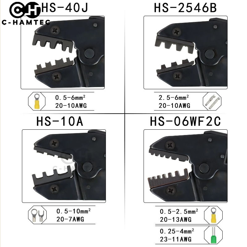 ชุดคีมย้ำหางปลา ชุดคีมย้ำสายไฟ คีมย้ำเปลี่ยนหัวได้ 9 แบบ พร้อมกระเป๋าจัดเก็บ