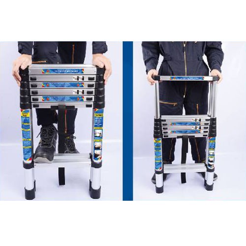 บันไดอลูมิเนียมยืดหดได้ทรง A สามารถรับน้ำหนักได้ถึง 150 กิโลกรัม!!! (ราคารวมแวท) บันไดพับอลูมิเนียม บันไดพับได้อมิเนียม