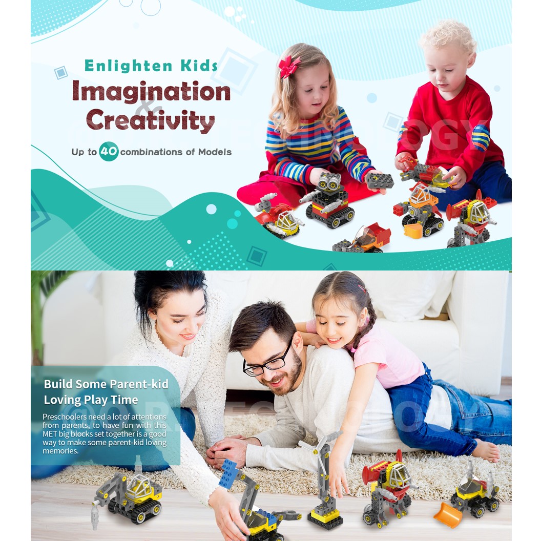 Makerzoid MKZ-OBK-MET Big Building Block ชุดเรียนรู้ เสริมทักษะ หุ่นยนต์ ตัวต่อ ส่งเสริมการเรียนรู้