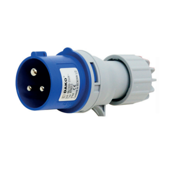 HTN023 ปลั๊กตัวผู้กลางทาง 2P+E 32A 230V IP44 6h "DAKO"