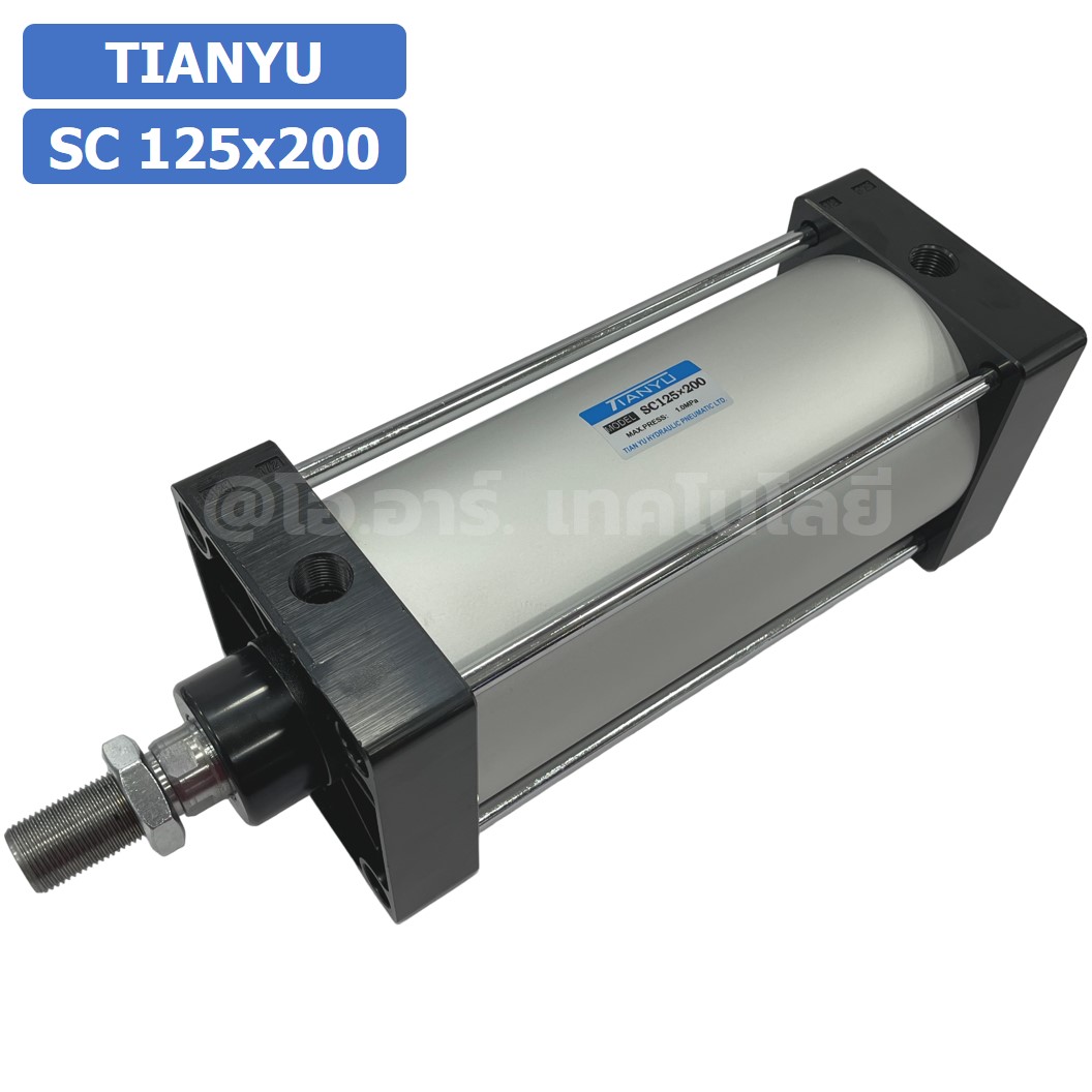 SC 125x200 กระบอกลม รุ่นมาตรฐาน กระบอกลม 4 เสา Standard Cylinder Air Pneumatic แบบสี่เสา SC125x200