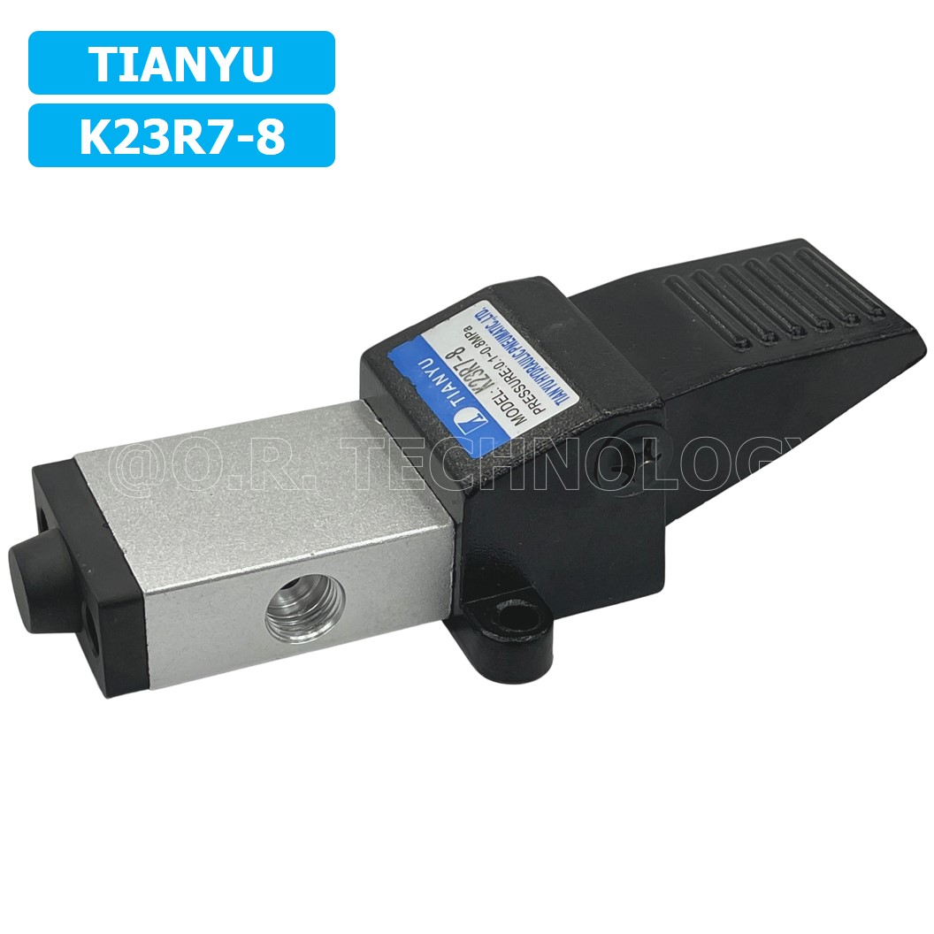 (1ชิ้น) K23R7-8 เท้าเหยียบลม วาล์วเท้าเหยียบ สวิทซ์เท้าเหยียบลม Air Foot Switch Valve Pneumatic TIANYU