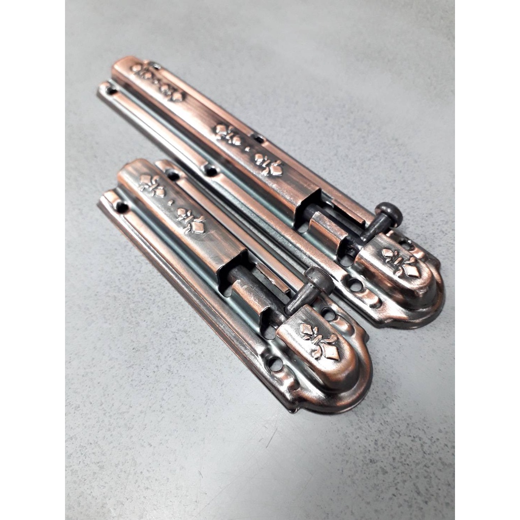 กลอนเหล็กรมดำ ลายหลุยส์ 4",6" (ราคารวมแวท) กลอนประตูห้องนอน ห้องน้ำ หน้าต่าง อุปกรณ์รักษาความปลอดภัย