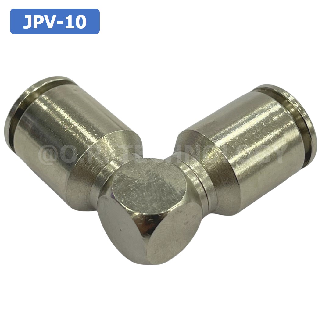 (1ชิ้น) JPV-10 ข้อต่อลม สแตนเลส 2ทาง งอ90 ตัวL STAINLESS 2 Way Elbow Air Connector JPV Pneumatic 2 Ways Fitting ข้อต่อลมสแตนเลส สำหรับ สายลม 10x6.5mm
