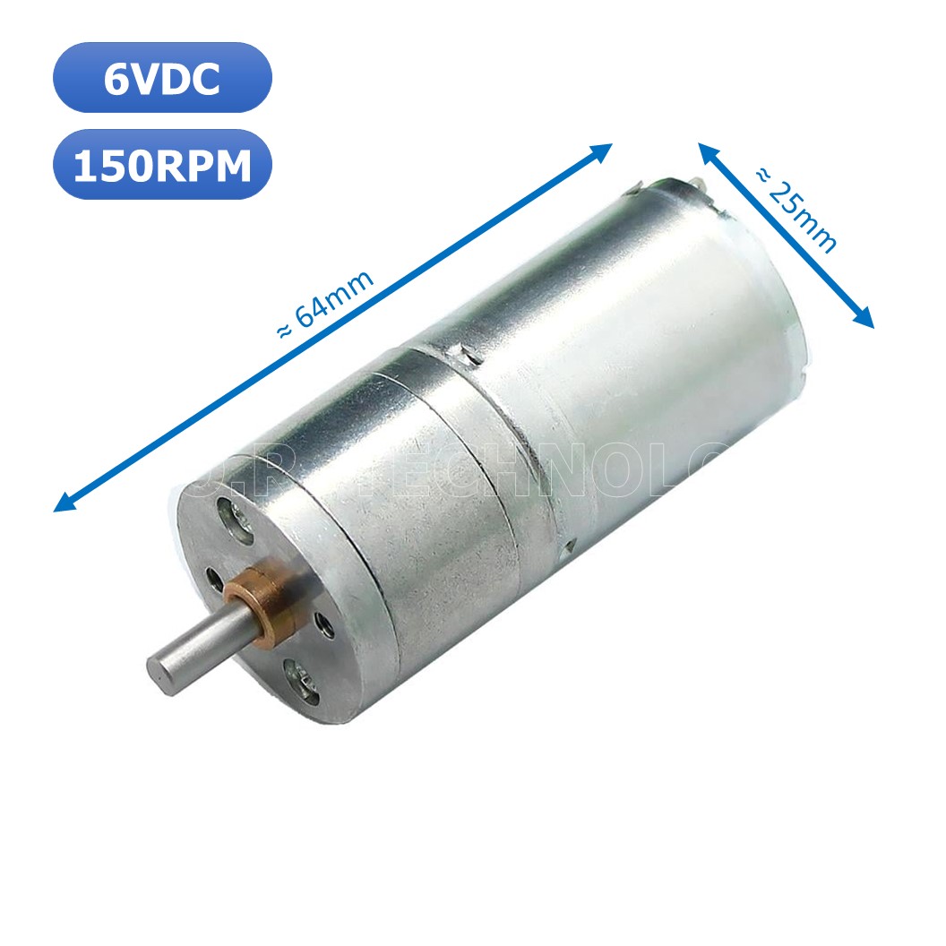 (1ชิ้น) JB348 มอเตอร์ มอเตอร์เกียร์ มอเตอร์อเนกประสงค์ 25GA-370 6VDC 150RPM DC Gear Motor (Shaft D, 4mm)