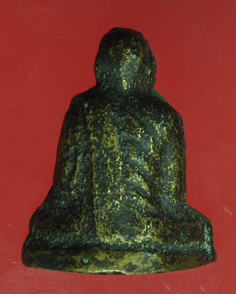 ขายแล้ว*28185 รูปหล่อโบราณ พระอาจารย์ทางใต้ ใต้ฐานตอกหลวงพ่อเพึ่ง เนื้อทองเหลือเก่า 8