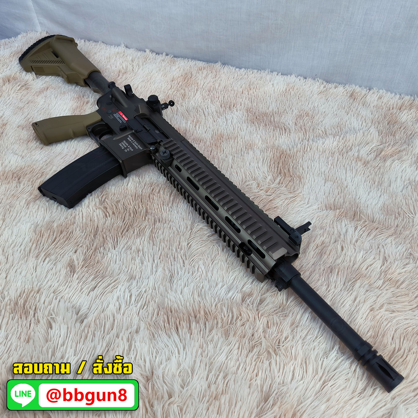 บีบีกันไฟฟ้า E&C 103 S2 HK M27 IAR สีทราย บอดี้โลหะ JR.Custom Gen 2 BB GUN