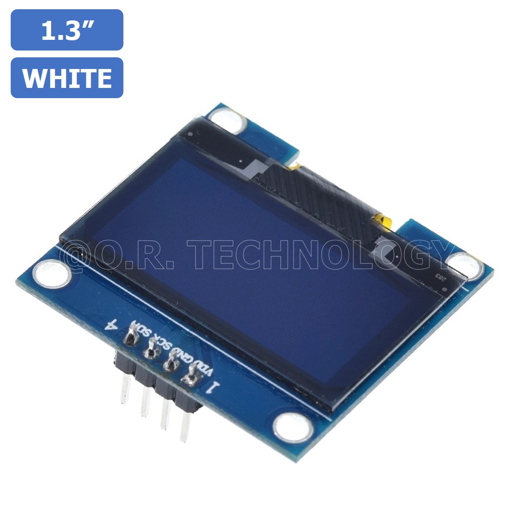 (1ชิ้น) AA420 หน้าจอ จอแสดงผล ขนาด 1.3 นิ้ว 1.3" Inch I2C IIC OLED LCD Module 4pin (with VCC GND), White สีขาว