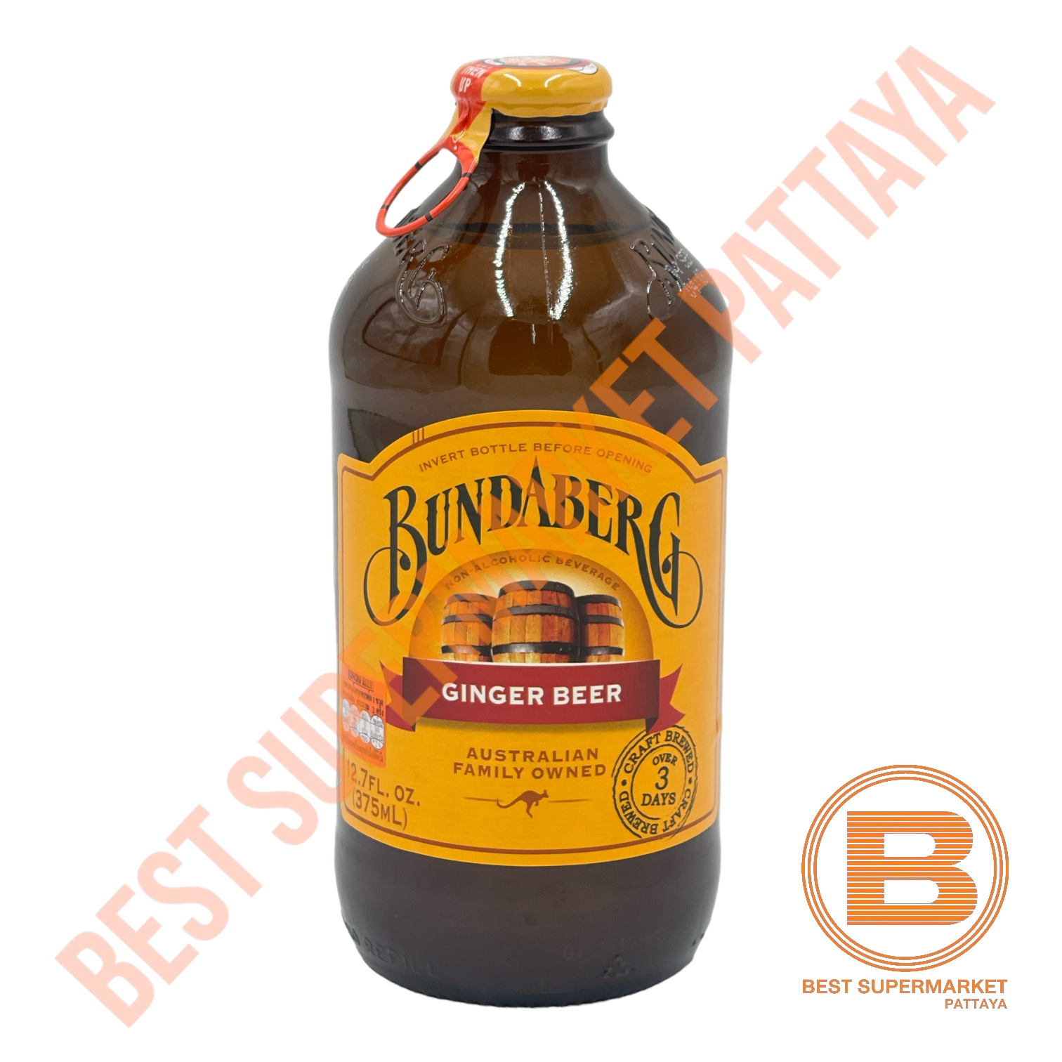 บันดาเบิร์ก จิงเจอร์ เบียร์ น้ำขิงอัดก๊าซ 375 มล. Bundaberg Ginger Beer 375 ml.