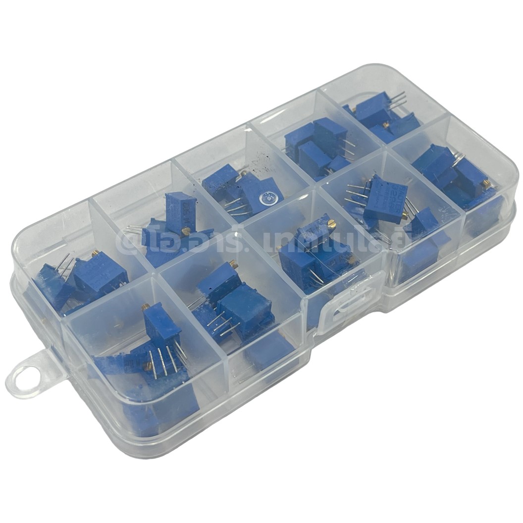 3296W Kit ชุดตัวต้านทานปรับค่าได้ VR แนวตั้ง 50ชิ้น VR Variable Resistor Trimpot Trimmer Potentiometer 10ค่า ค่าละ5ชิ้น Adjustable resistor