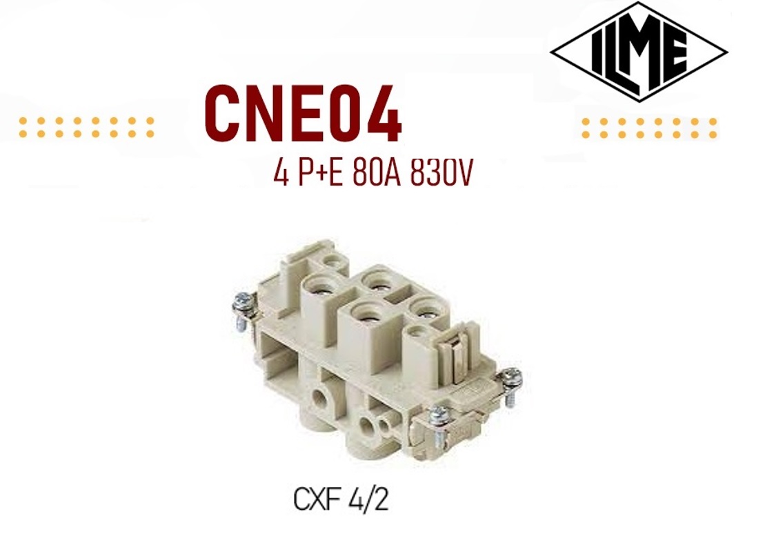 CXF 4/2 female Insert heavy duty connector 4Pole(80A)+2pole(16A) 400V/690V "ILME